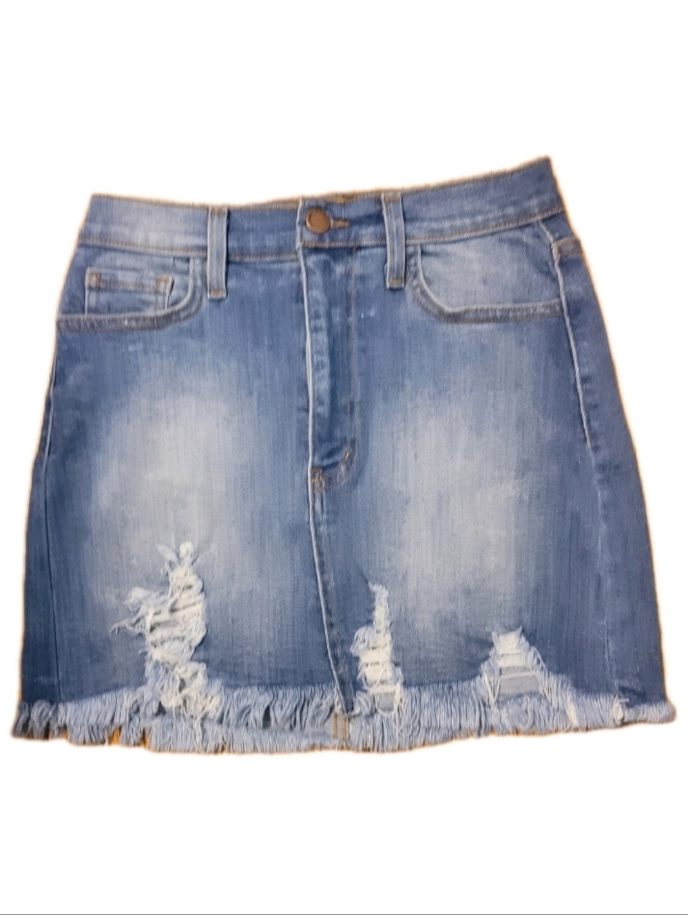 Mini Skirt Denim Medium Distressed Y2k Tomato Girl Grunge Punk Bimbocore